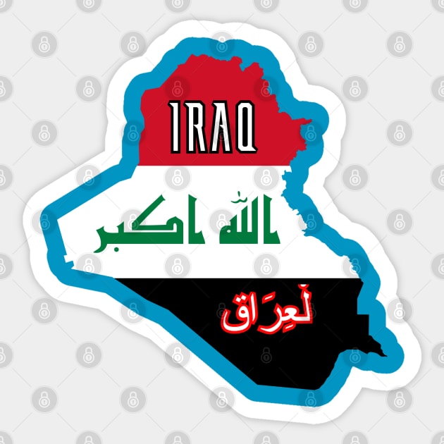 Iraq map & flag Sticker by Travellers